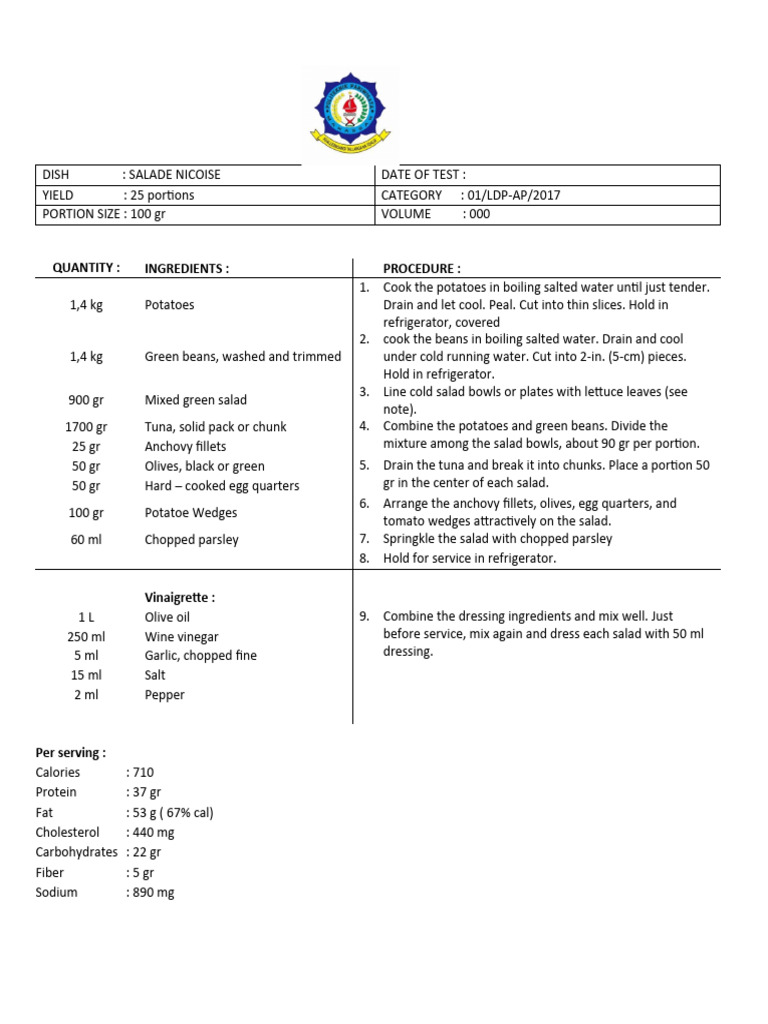 Ala Carte PDF Salad Tomato Sauce