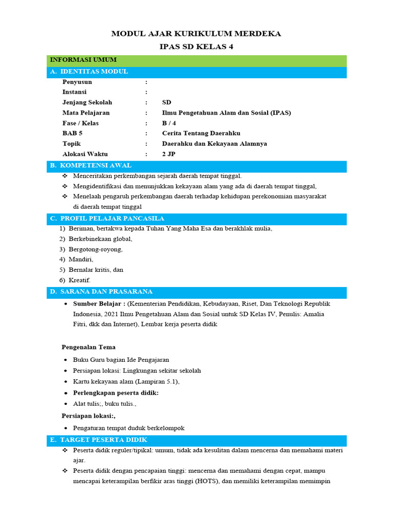 Modul Ajar Ips Sd Pdf