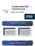 Rice Tarrification Law and RCEF