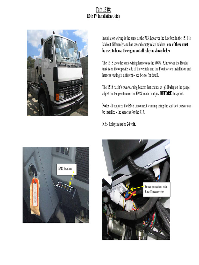 TATA 1518c Install Guide | PDF | Relay | Fuse (Electrical)