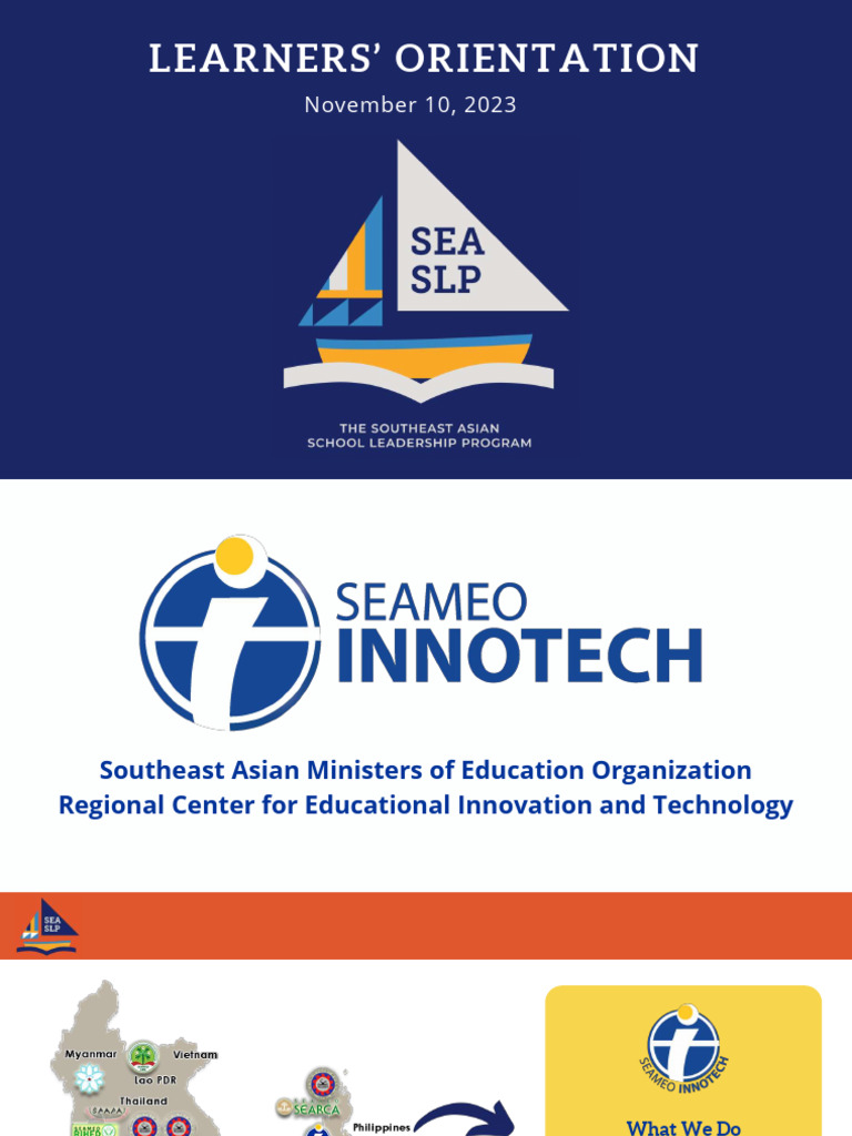 SEA-SLP Learners' Orientation Guide | PDF | Learning