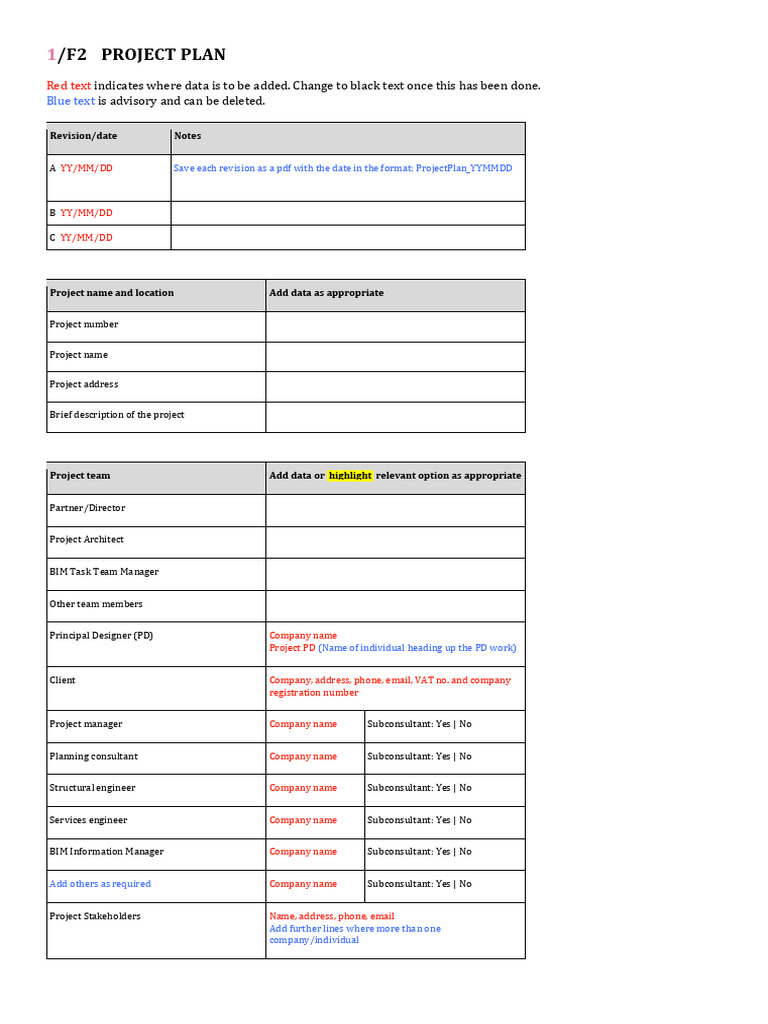 Project Plan Template Guide | PDF | Architect | Business