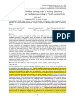 Altun - Examining The Problem Solving Skills of Primary Education Mathematics Teacher Candidates According To Their Learning Styles