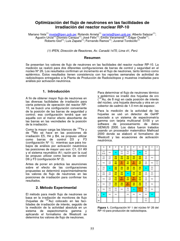 Optimizacion Del Flujo de Neutrones en L PDF La energía nuclear