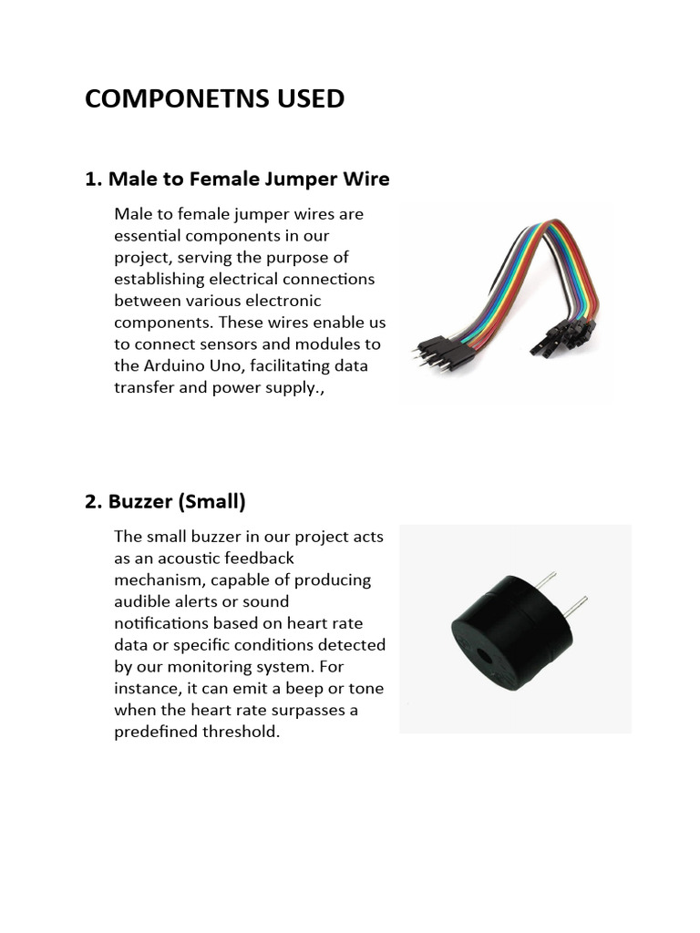 Iot Heartrate Componetns Used | PDF | Arduino | Power Supply