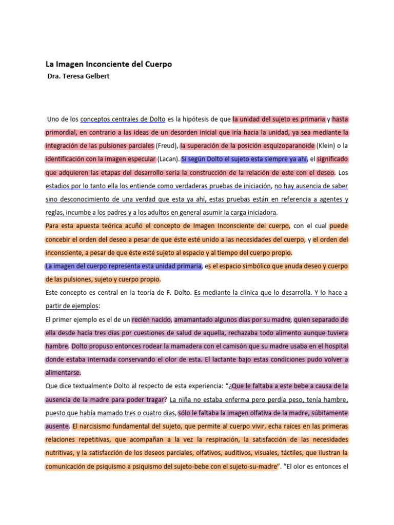 La Imagen Inconciente Del Cuerpo (003) - Teresa Gelbert | PDF | Jacques ...