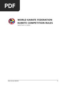 WKF Kumite Competition Rules 2024