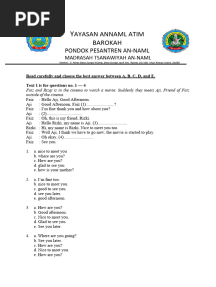 Soal Greeting and Parting Kelas 7 SMP