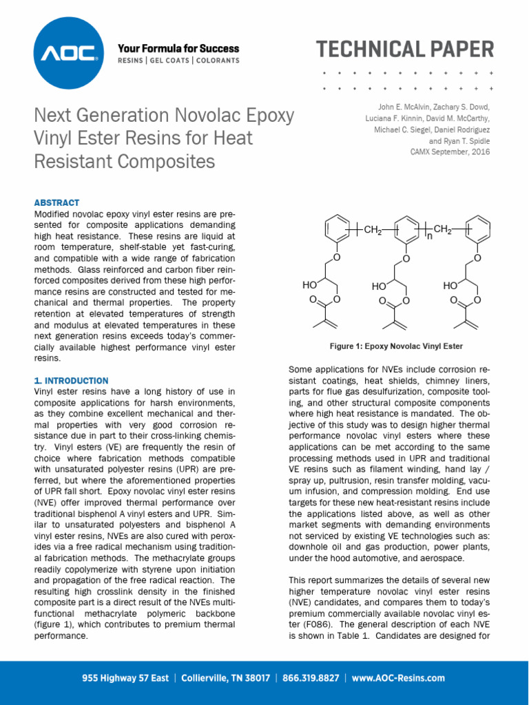 Heat-Resistant Novolac Vinyl Ester Resins | PDF | Epoxy | Chemistry