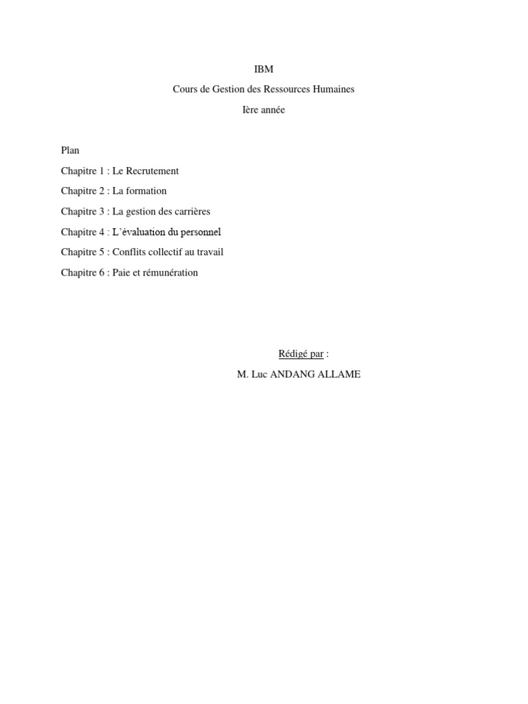 Recrutement et Gestion RH chez IBM | PDF | Recrutement | Gestion des ...