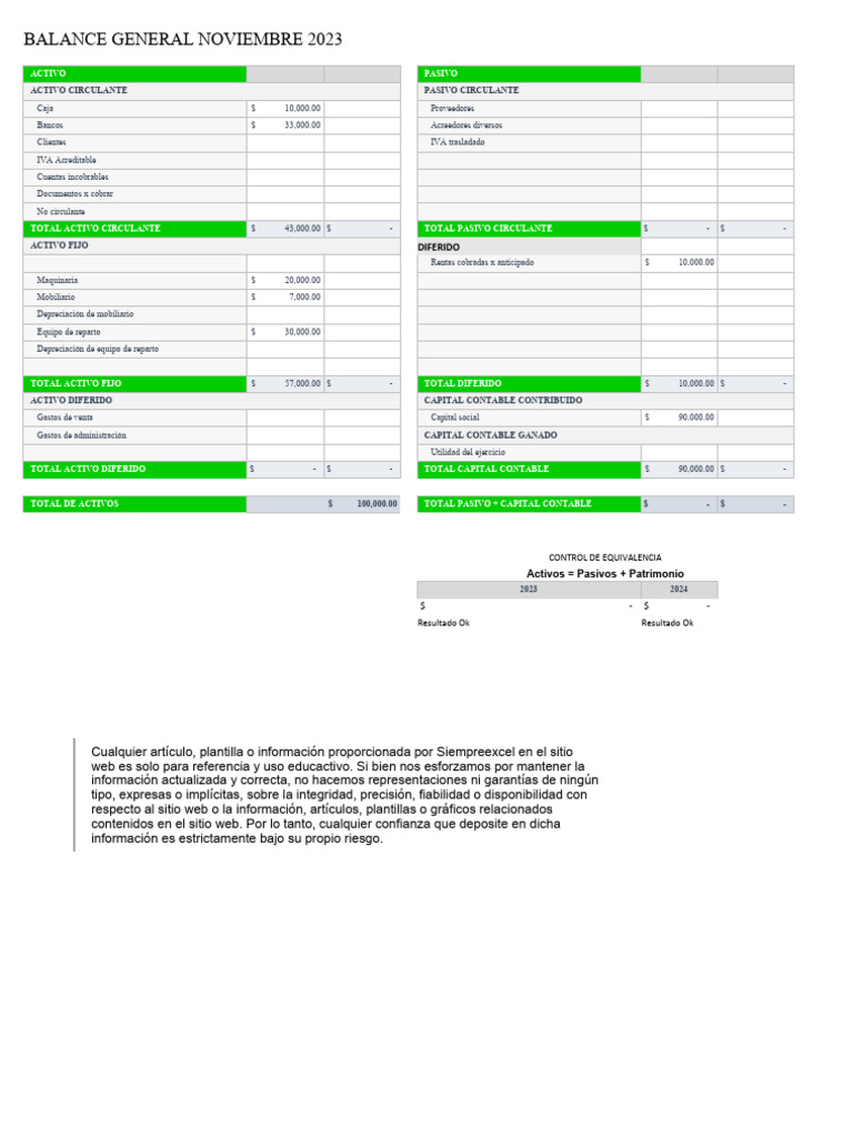 Copia de Balance - General | PDF | Contabilidad | Hoja de balance