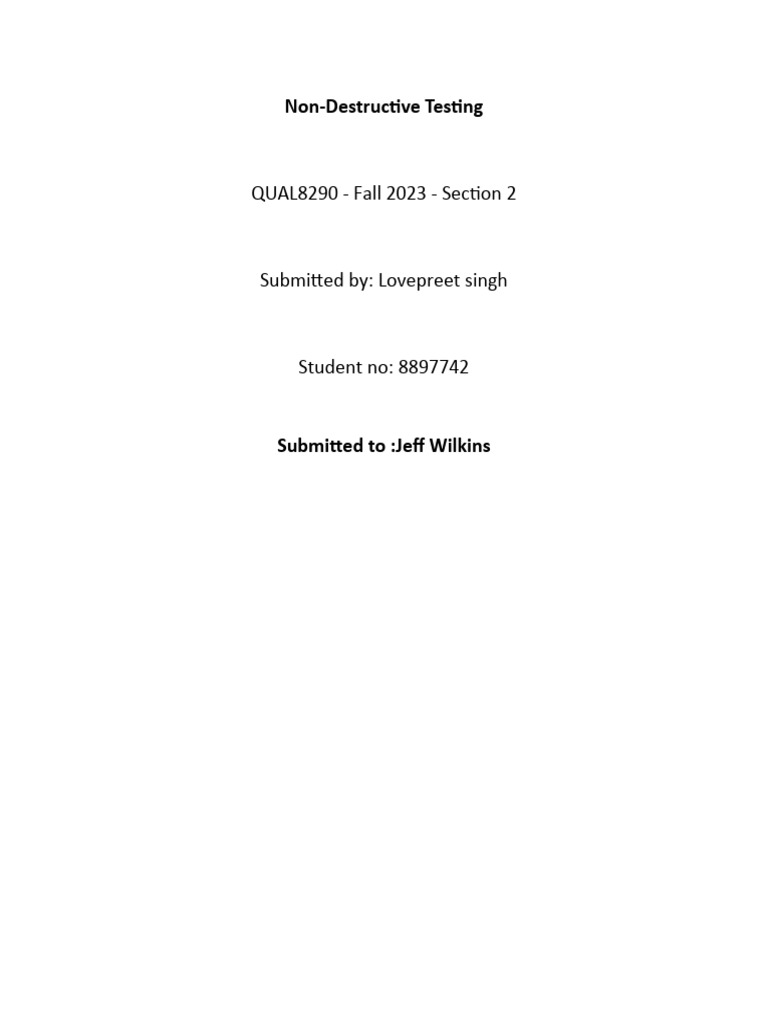 NDT Assignment 4 | PDF | Nondestructive Testing | Safety