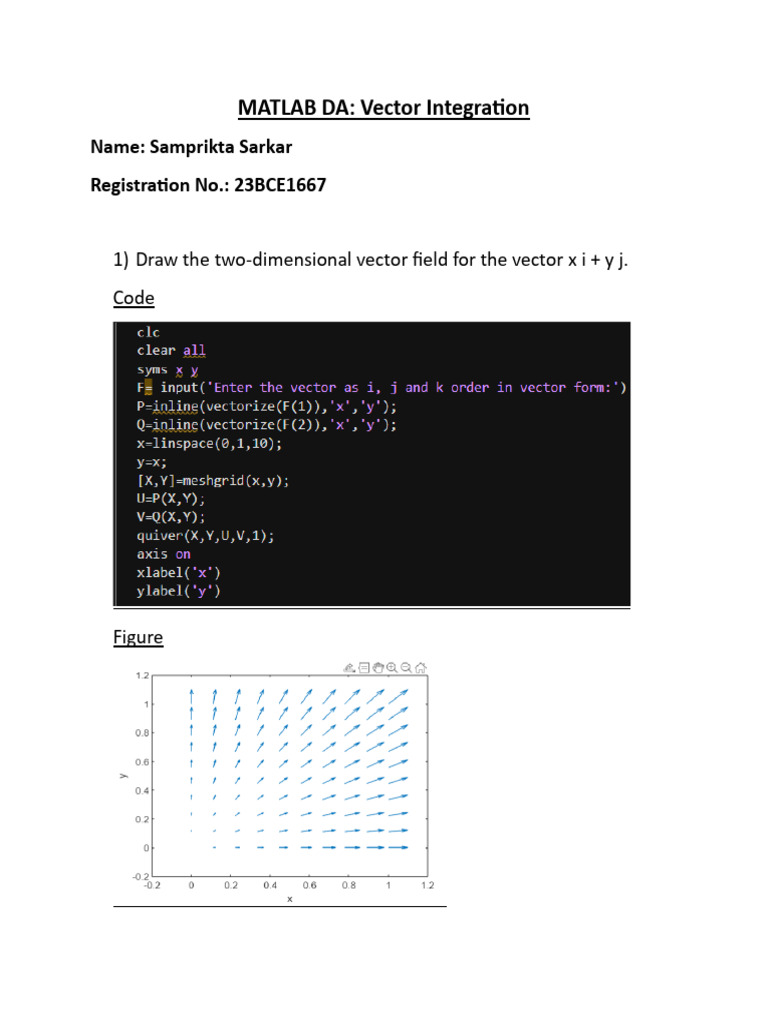 Matlab Vector Integration | PDF