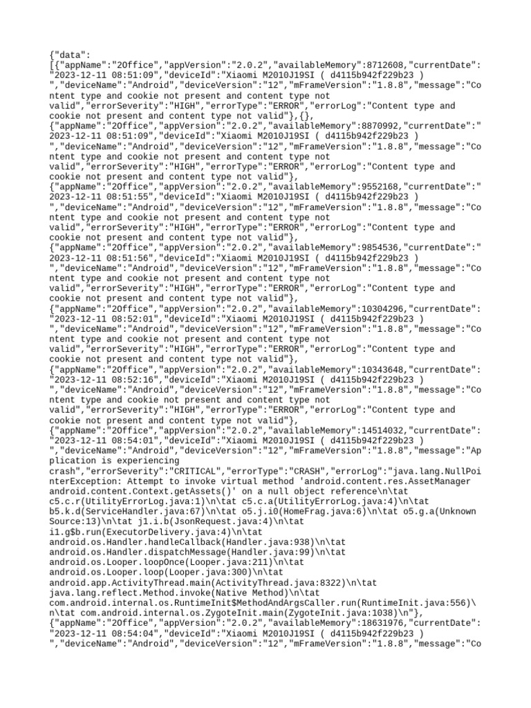 2Office App Error Log Analysis | PDF | Java (Programming Language ...