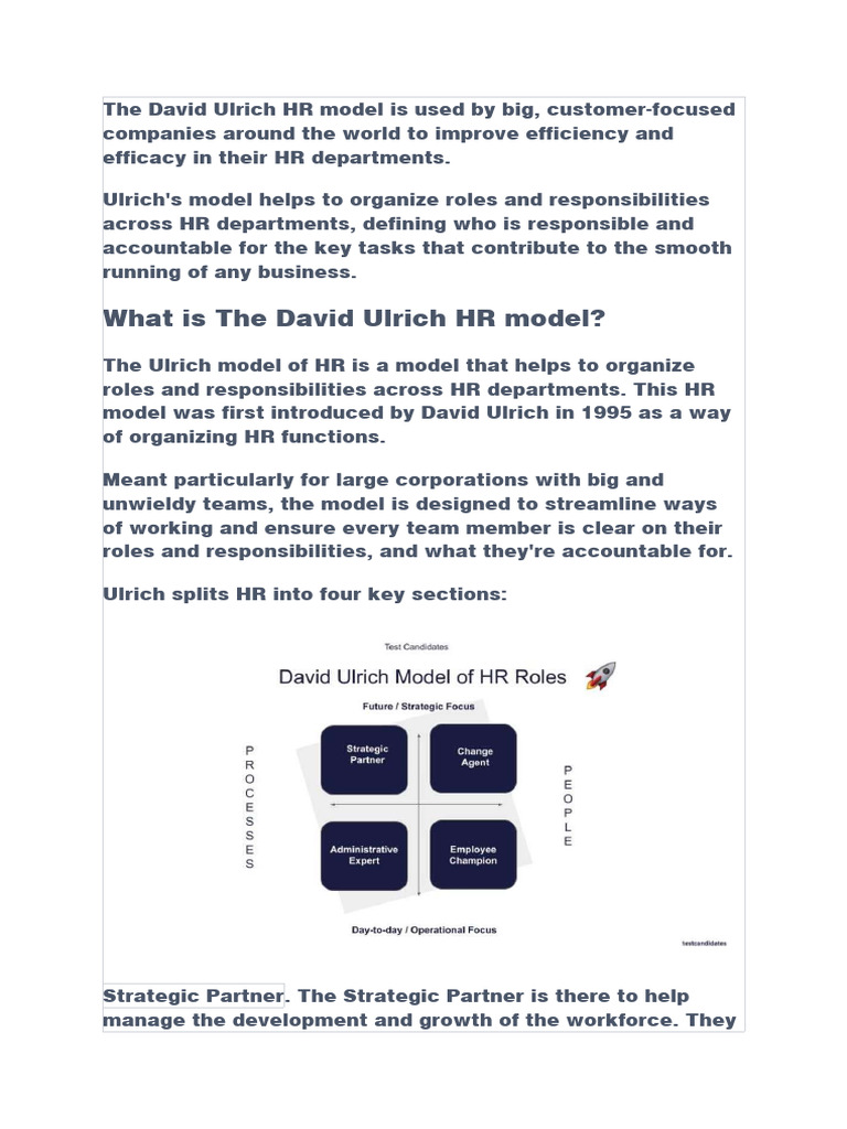 Understanding the Ulrich HR Model | PDF | Leadership | Human Resources