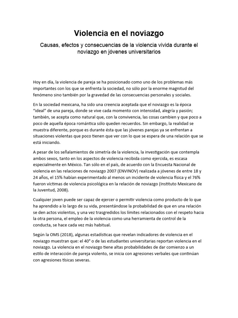 Violencia en el noviazgo | PDF