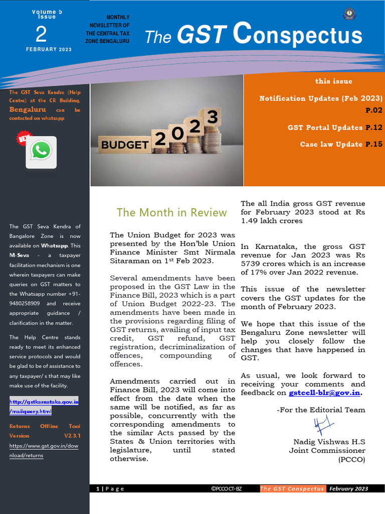 February 2023 GST Updates & Notifications | PDF | Value Added Tax | Taxes