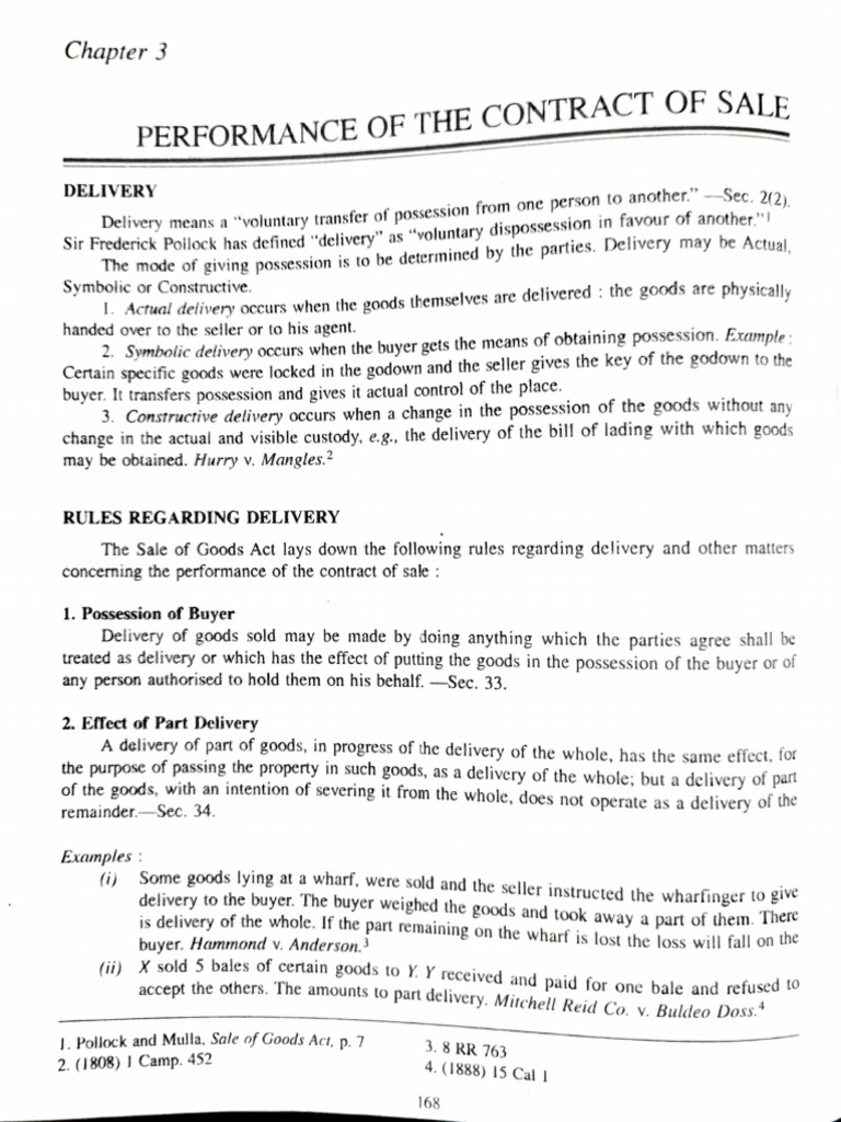 Performance of The Contract of Sale | PDF | Legal Liability | Justice
