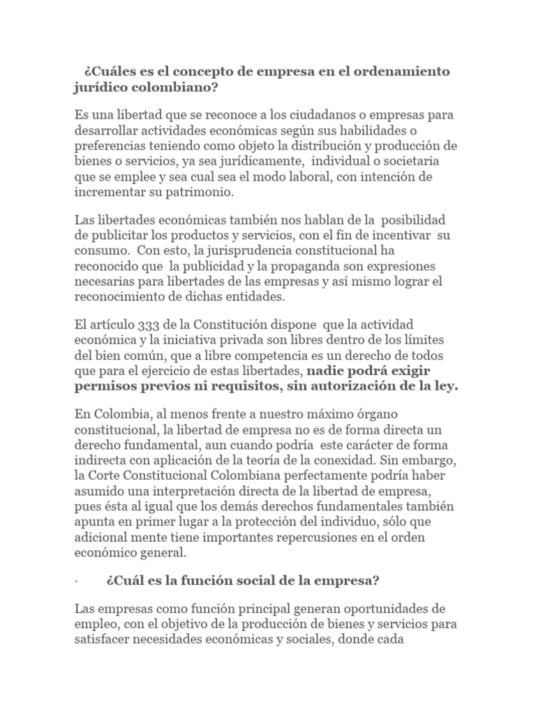 Concepto de empresa pdf business libertad