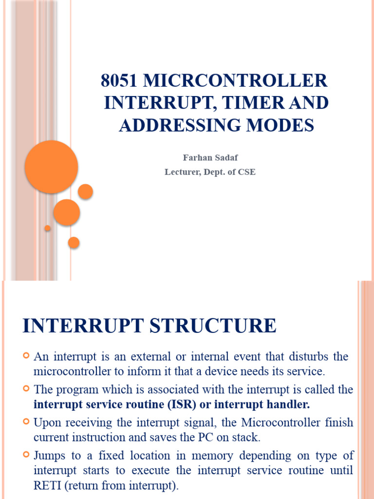 L7 - 8051 Interrupt, Timer and Addressing Modes | PDF | Microcontroller ...