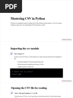 Mastering CSV in Python