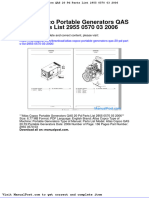 Atlas Copco Portable Generators Qas 20 PD Parts List 2955 0570-03-2006
