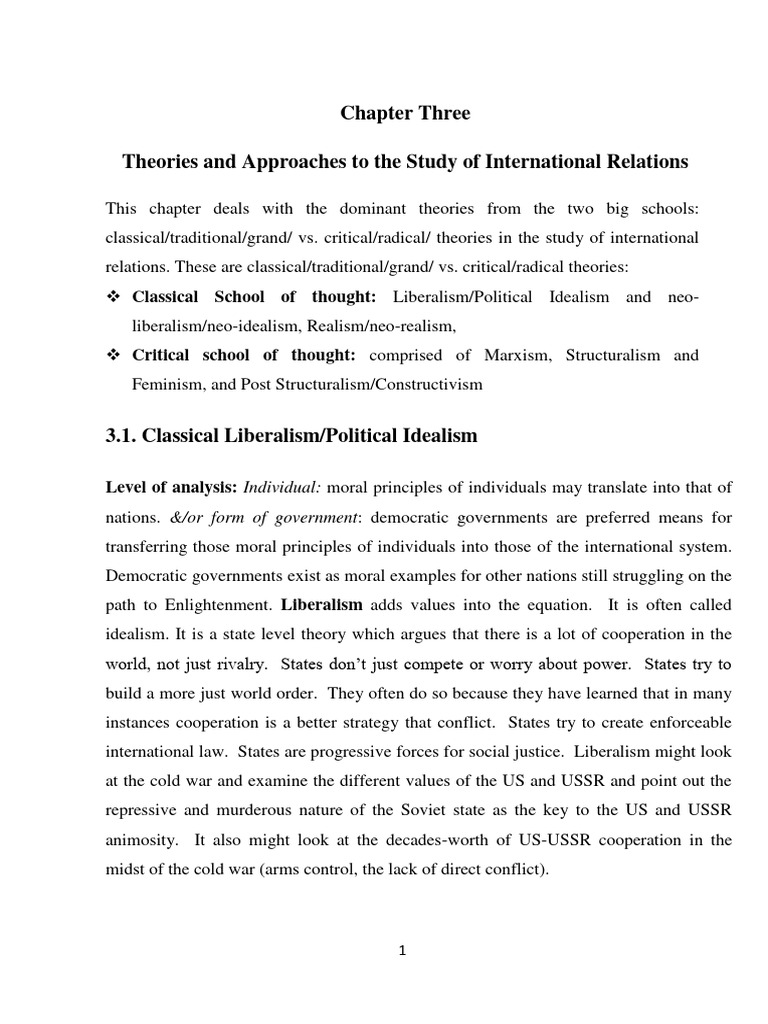 Theories of International Relations | PDF | Feminism | Gender Studies