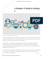 Marketing Plan Sample A Guide To Scaling Your Business