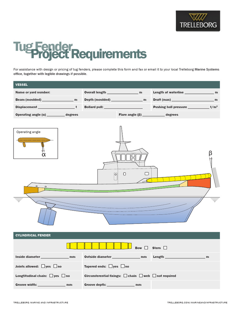Tug fenders form fill in pdf tugboat water transport