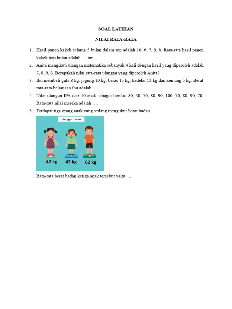 SOAL LATIHAN Rata-Rata | PDF