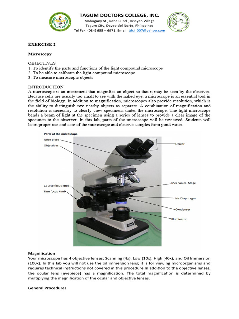 Microscope Handling and Procedures Guide | PDF | Microscope ...