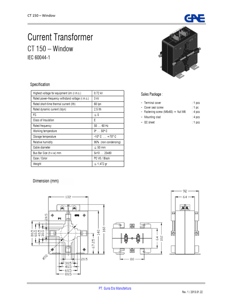 CT 150 Rev1 | PDF | Electrical Engineering | Materials Science