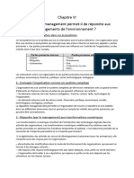 Chapitre 6 - Comment Le Management Permet-Il de Répondre Aux Changements de L'environnement