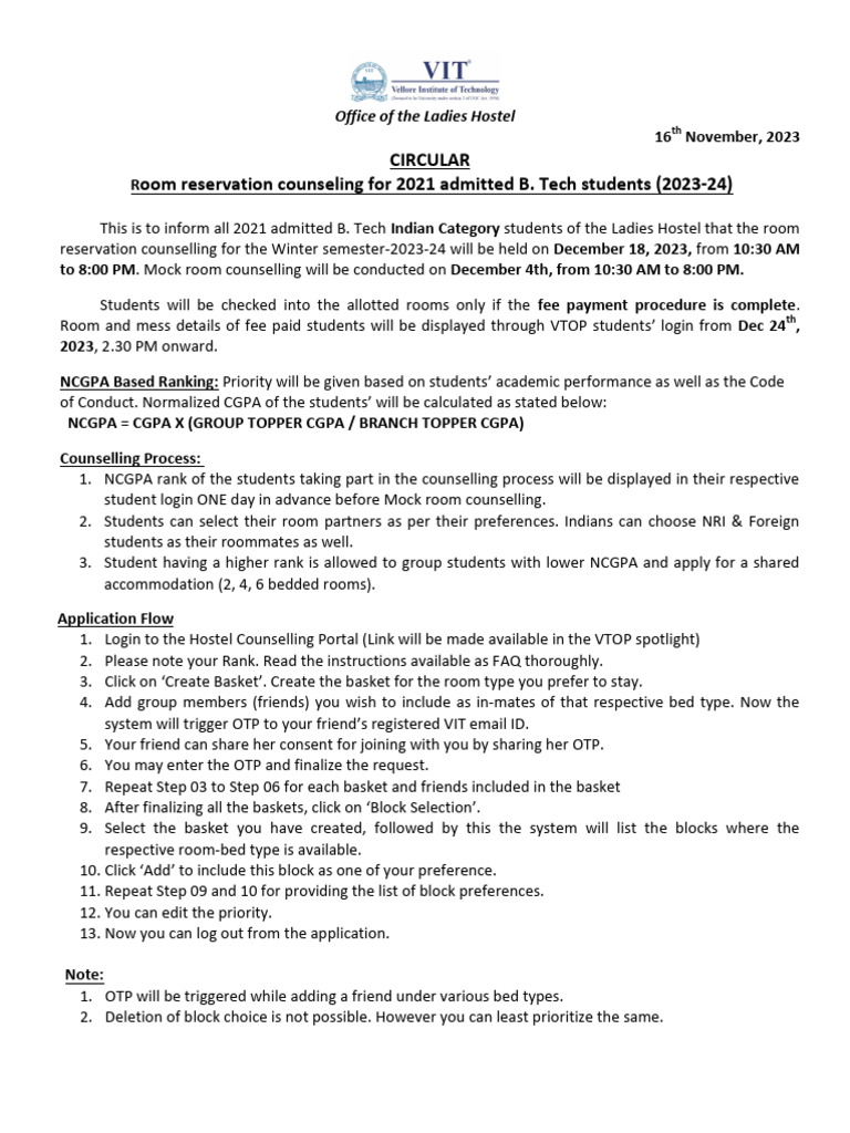 mock-room-counselling-for-2021-btech-students-winter-semester-2023-24