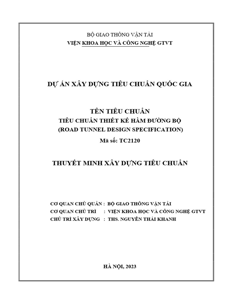 Thuyet Minh Xay Dung TC Thiet Ke Ham Duong Bo v3 1 | PDF