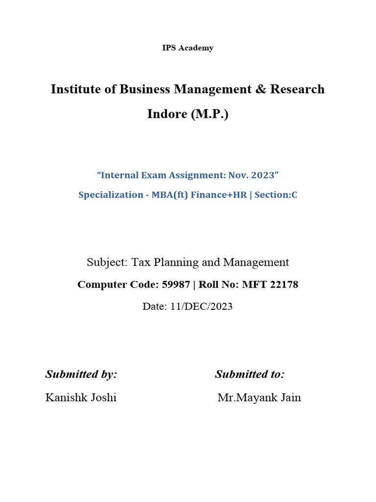Assigment TPM PDF Cost Of Living Taxes