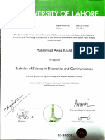 The Uninversity of Lahore: Bachelor of Science in Electronics and Communication