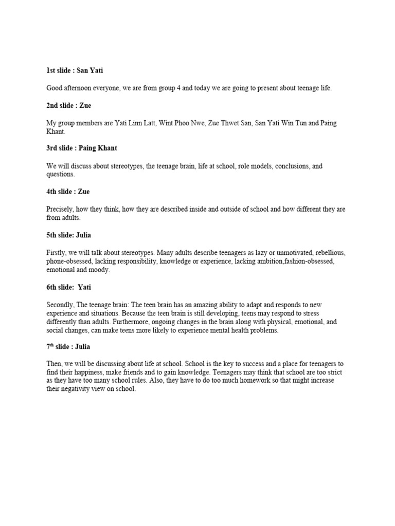teenage life | PDF