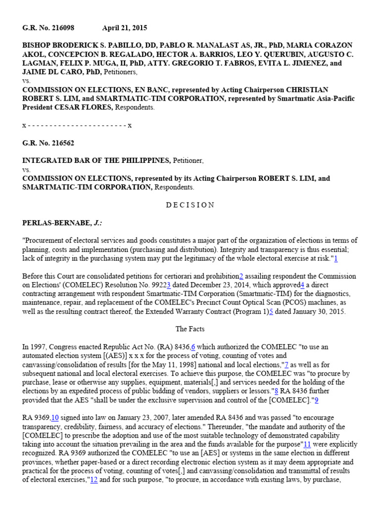 Bishop broderick s pabillo v comelec pdf procurement patent