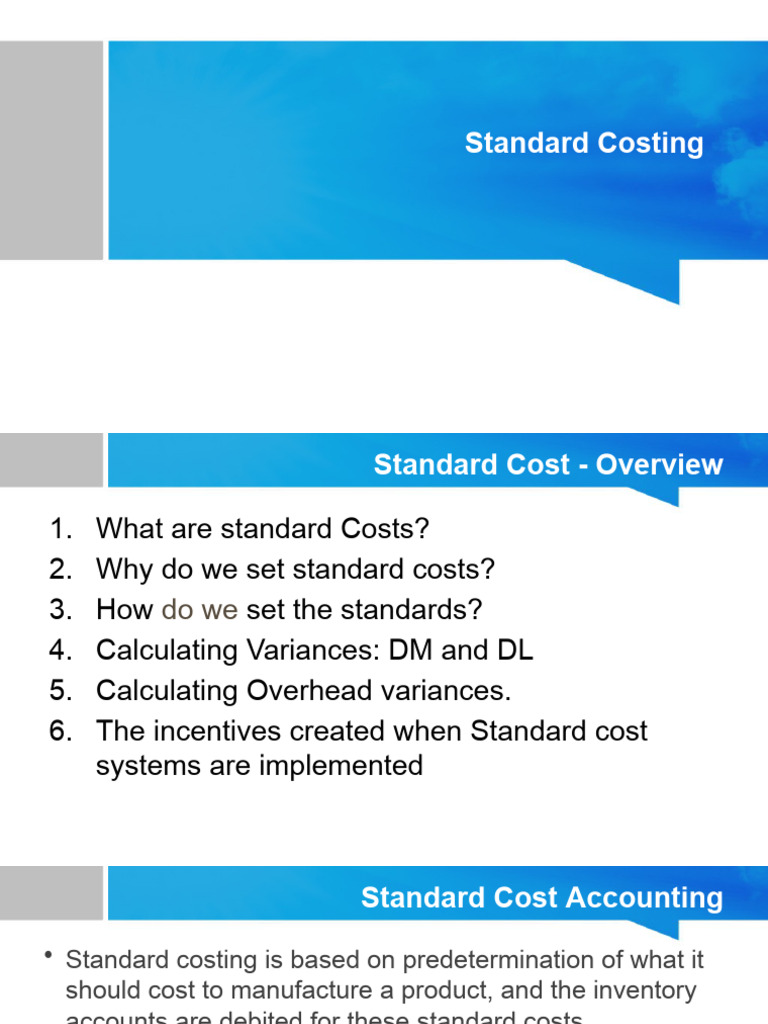 Standard Costing and Variance Analysis | PDF | Labour Economics | Cost ...