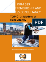 Topic 3 - Models of Consultancy