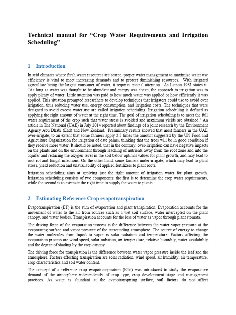 Crop Water Requirement | PDF | Evapotranspiration | Humidity