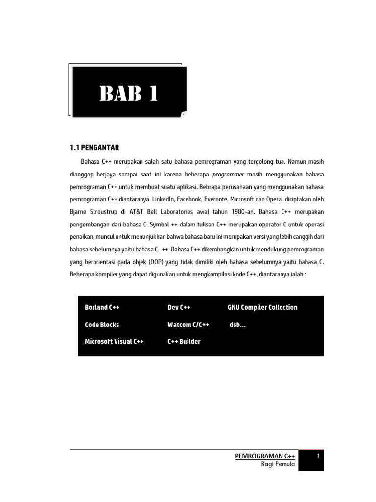 Dasar Pemrograman C++ untuk Pemula | PDF