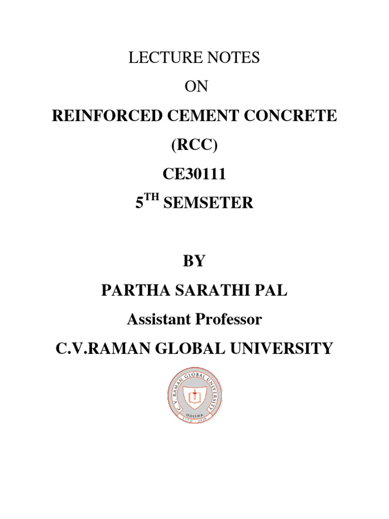 RCC Notes 3 0ca8fba3e6 Lecture Notes Unit 1 | PDF | Concrete | Strength ...