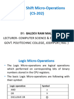 CS-202 Logic and Shift Micro-Operations B R MALI GPC JODHPUR