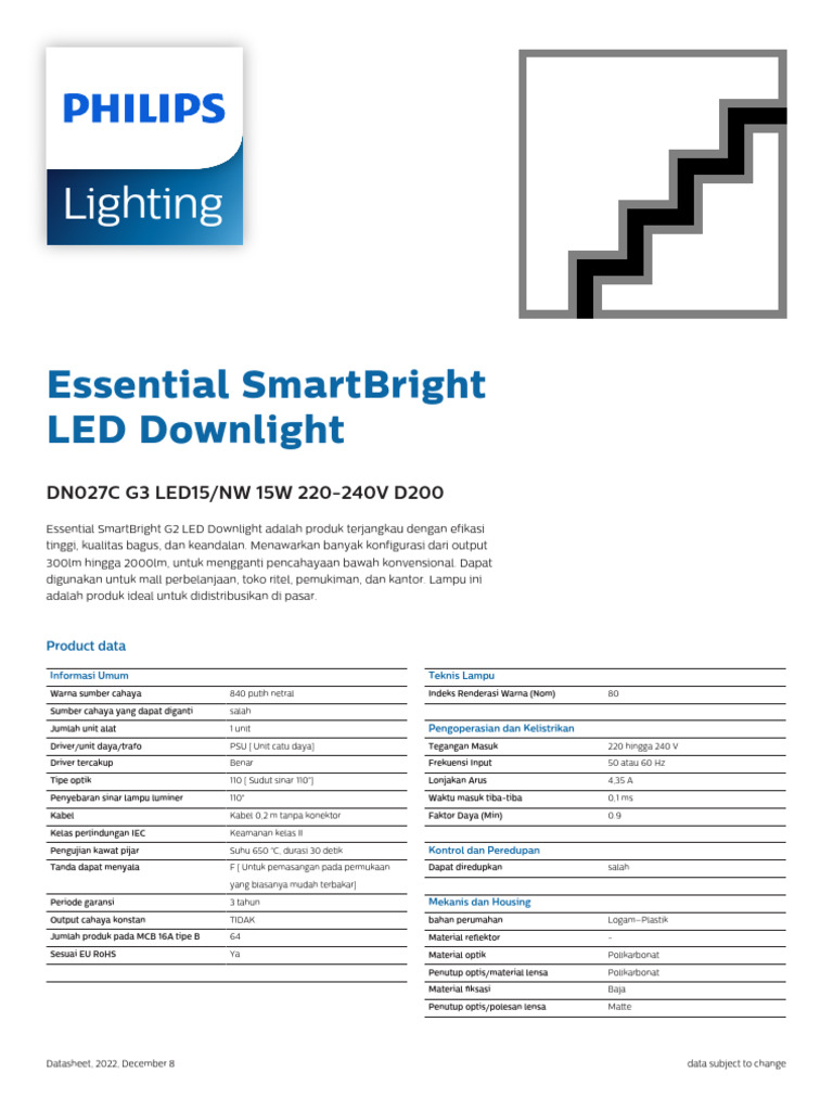 Essential SmartBright 15W LED Downlight | PDF
