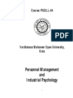 Personnel Management and Industrial Psychology