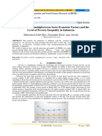 Analysis of Relationshipbetween Socio-Economic Factors and The Level of Poverty Inequality in Indonesia