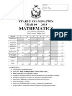 James Ruse 2018 Year 10 Maths Yearly & Solutions