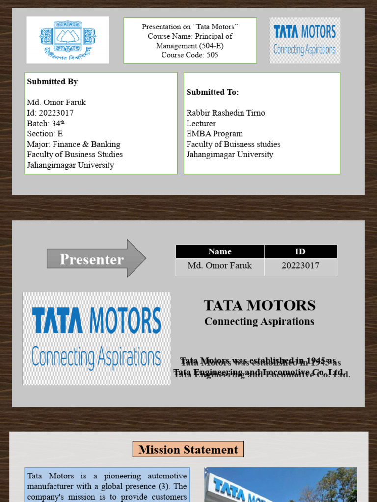 Tata Motors Presentation Slide Pdf Innovation Automotive Industry